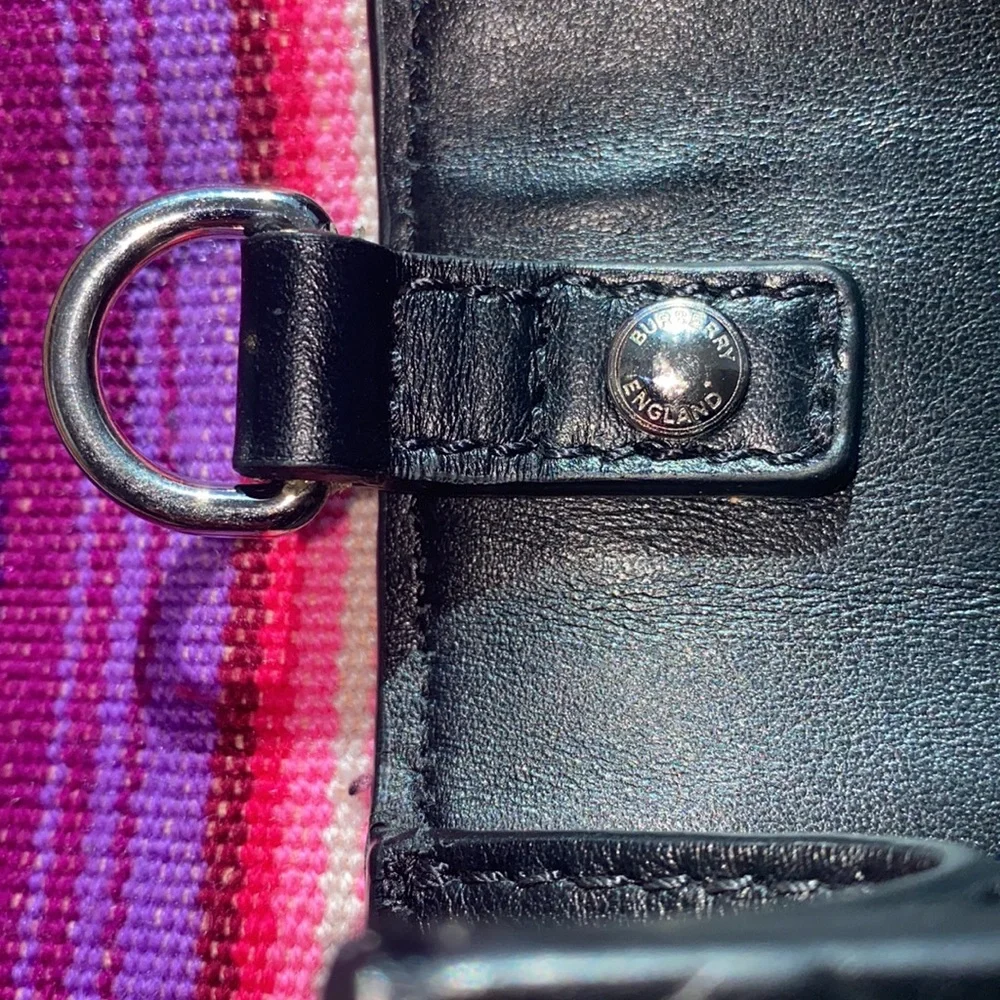 Burberry Black Embossed Monogram Leather Clutch Computer Bag
